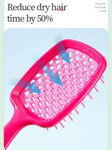 Bows Grid Comb With Loose Hair Design, Hollowed-Out Structure, Ergonomic Handle, Anti-Static, Reduces Hair Breakage, Easy To Clean, Suitable For All Hair Types, Curly Hair, Straight Hair, Loose Hair, Oily Hair. Travel Equipment, Hair Care Tools, Hair Styling Products, Multi-Functional Hair Brush, Suitable For Hair Salons, Barber Shops, And Home Use - Multicolor - View 5