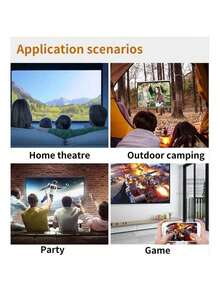 Proyector mini portátil 50 lúmenes ANSI, nativo 240P compatible 1080P, conexión cableada a móvil, entradas HD/USB/AV, ideal para cine en casa, camping, oficina y aula - Blanco - Ver 6