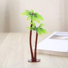 10pcs Mini Coconut Trees, Miniature Artificial Coconut Tree Decor, Micro Tropical Plant Model, Baking Cake Decoration Micro Landscape Props, Realistic Trunk Texture, Delicate Layered Green Leaves, Stable Double Stem + Round Base Design, Small Size For Easy Storage And Scene Matching, Waterproof, Fade-Resistant, Durable - Multicolor - View 11