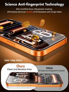 Bộ 2 miếng dán màn hình cường lực chống sốc, độ phân giải cao, tương thích với iPhone 17 Pro Max/17 Air/17/16 Pro Max/16 Pro/16/15 Pro Max/15 Pro. Thiết kế siêu mỏng, tương thích với ốp lưng, thời trang sử dụng hàng ngày, ngăn ngừa trầy xước hiệu quả. Quà tặng Ngày của Mẹ. - Trong sáng - Xem 4