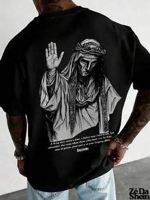 Jesus Christ Gospel Unisex T-Shirt 100% Cotton Premium Casual Release - 黑色 - 查看 1