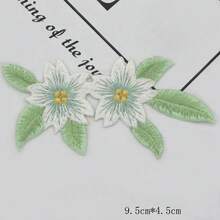 7pcs Embroidered Patch Set, Adhesive Backing Patches For Clothing, Hats, Jackets, DIY, Featuring Cartoon, Hanfu, Sakura Floral Embroidery Decor, Suitable For Phone Cases, Bags, Garments - Green - View 6