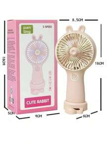 Ventilador de Mano de Conejo Lindo de Verano, Mini Ventilador USB Recargable de Dibujos Animados, Portátil de Escritorio, Silencioso y Potente para Estudiantes - Morado - Ver 11