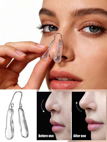 3/2/1 Piezas Clip Nasal de Silicona Ajustable - Clip Transparente para el Puente de la Nariz - Reutilizable, Inodoro, Sin Batería, Uso en Múltiples Escenarios, Embellecedor y Cómodo