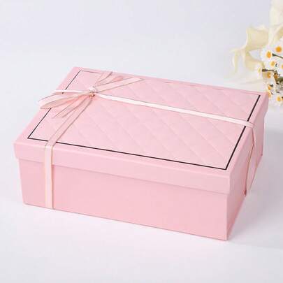 1 pieza Caja de regalo de papel texturizado grande con cinta y tapa, adecuada para el Día de la Madre, cumpleaños, aniversario, despedida de soltera, regalos de fiesta de boda