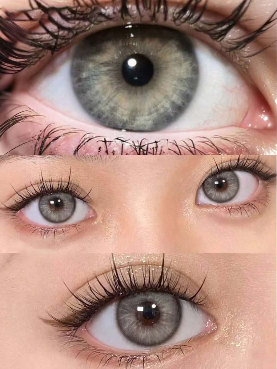MESIRU 1 farbige Augen Make-up weiche Kontaktlinsen Jahreslinsen Kontaktlinsen Brillen Kosmetiklinsen - Grau - Übersicht 1