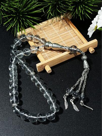 1pc 33 Beads Ramadan Ramadan Tasbih Pendant, Fashionable Ink Painting Style Prayer Beads For Daily Worship, Suitable For Business Trip And Travel