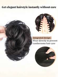 1 件装自然凌乱发髻假发片，适合女性和女孩，爪夹式逼真合成发髻接发，耐热可调节防滑发髻，瞬间打造蓬松丰盈效果，不伤发，易于佩戴，日常佩戴，适合工作、婚礼、新娘送礼会、舞会、生日派对、角色扮演、约会、夏季旅行、海滩度假等场合。 - 彩色 - 查看 3