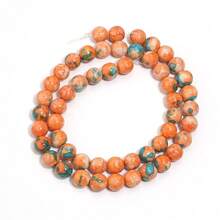 1pc 4-12mm Natural Orange-Blue Agate Beaded Bracelet, Rainbow Gradient Beads Suitable For Jewelry Making DIY - Orange Rain Stone - View 9