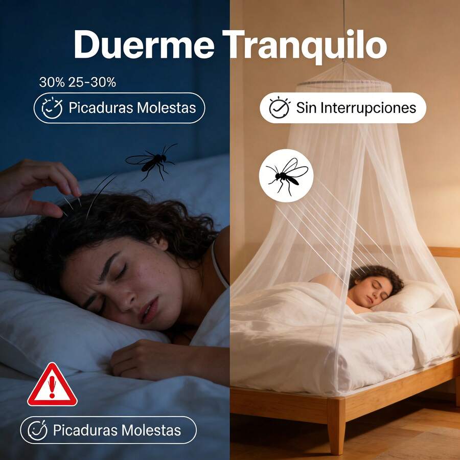 Mosquiteras, cortinas para camas, mosquitera de cúpula, tienda de campaña para niñas, toldo para decoración de cama para, adecuado para hogar, casa de alquiler, apartamento, fácil almacenamiento. - Blanco - Ver 1
