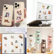 50 miếng dán hình mèo con chống thấm nước, kiểu graffiti, dùng dán lên mũ bảo hiểm, xe đạp, sổ tay, hộp bút, quà tặng dễ thương. - Nhiều màu - Xem 8