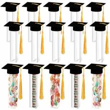 2026毕业季糖果罐礼盒套装（5件套），包含15个迷你毕业帽和15个糖果罐，适合2026年成人毕业派对宾客，DIY毕业派对用品 - 多款 - 查看 2