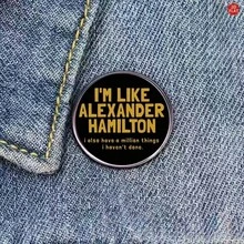 1 chiếc ghim cài áo tròn hình hoạt hình vở nhạc kịch Hamilton, phụ kiện ba lô, quần áo, quà tặng sưu tầm dành cho người hâm mộ - Nhiều màu - Xem 8
