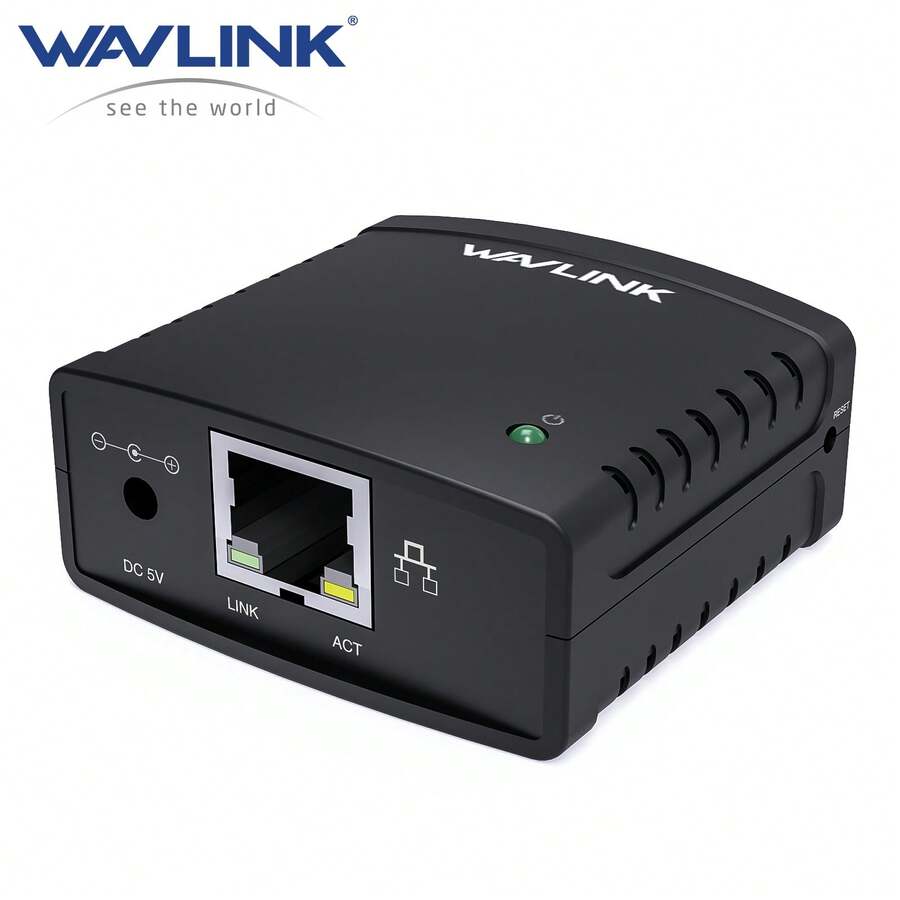Servidor de impresión en red USB, adecuado para impresora USB, servidor de impresión compartida en red de área local, compatible con protocolo de impresión LPR, adaptador de servidor de impresión por computadora de 10/100Mbps, compatible con Windows, MacOS y sistemas superiores, sin necesidad de controlador - Tipo de Enchufe A USA (110-127V) - Ver 1
