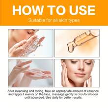 维生素C精华液，亮白精华——深层滋养，令肌肤倍感柔嫩光滑，水润保湿，即刻提拉紧致，有效补水，不含酒精，温和不刺激，日夜修护，男女通用，日常护肤，面部护理，也可用于腋下、手肘、颈部、膝盖、比基尼线等部位，美白保湿，先进配方 - Hyaluronic Acid - 查看 7