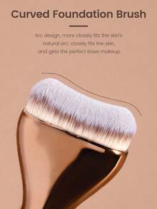 2pcs Smooth Portable Travel Makeup Brush Set, Glossy Premium Quality, Professional Foundation, Face, Setting And Detail Brushes; Suitable For Foundation, Concealer, Blush, Contour, Bronzer And Powder; Excellent Gift For Women And Girls, Birthday Present - Multicolor - View 9