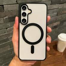 适用于三星 Galaxy S26 Ultra、A56、A55、A16、A17、S24 Ultra、S25 FE 的磁吸手机壳，也适用于 S25 Ultra、S23 Ultra、S22 Plus、A26、A36、S25 FE，透明亚克力超薄保护壳，亚克力材质，圣诞节礼物、万圣节礼物、防摔手机壳 - 黑色 - 查看 5