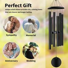 45'' Large Wind Chimes For Outside With Deep Tone, Wind Chimes Outdoor Garden & Patio Hanging Décor, Sympathy Gifts. Bronze - 38'' Black - View 4