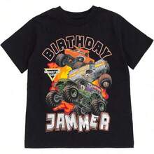 Casual Cotton T-Shirt Unisex, Boys Summer Outfits Tween Summer Clothes, Family Matching Outfit, Monster Jam Birthday T-Shirt Toddler To Big Kid GR0AVE DI0GGER El Toro Loco Maximum Destruction Casual Loose Fit Round Neck Short Sleeve T-Shirt Comfortable For Daily Wear, Street Style, Home, Vacation In SpringSummer,Mommy And Daughter Matching Outfit Girls Clothes, Adult And Children's Sizes Gift For Kids, Friends And Family - 黑色 - 查看 6