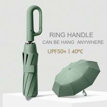 Compact Small MINI Travel Umbrella,Automatic Folding Umbrella Travel Umbrellas For Rain Windproof Compact Portable Umbrella For Men And Women - Light Green - View 2