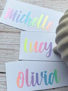 Nhãn dán tên tùy chỉnh, nhãn dán chuyển nhiệt, decal vinyl, nhãn dán tên, nhãn dán ngày tháng, quà tặng tự làm, thủ công, viết tay, nhãn dán đám cưới, nhãn dán quà tặng. Nhãn dán tên ba chiều tùy chỉnh phù hợp với kính. - Nhiều màu - Xem 10