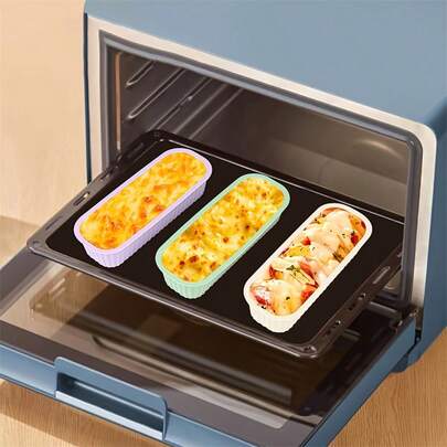 1/4pcs Reusable Mini Silicone Bread Molds, Suitable For Air Fryer And Oven, Non-Stick Design, Easy Release. Great For Baking Cheesecake, Banana Bread, Brownies And Omelets, These Trays Are Perfect For Halloween And Christmas.