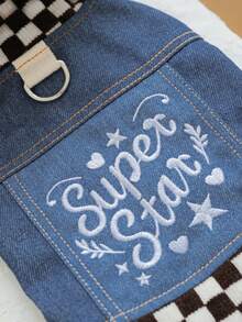 1件宠物衣服，狗狗外套，春夏新款，小型犬服装 - 格子星 - 棕色 - 棕色 - 查看 6