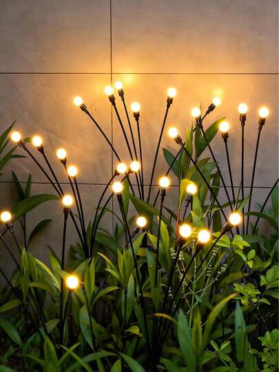 10LED/8LED/6LED Solar Lights, Waterproof Firework Solar Pathway Lights, Outdoor Waterproof Solar Lights, Solar Firefly Lights, Solar LED Ground Lights, Solar Fairy Lights, LED Swaying Firefly Solar Powered Garden Lights - Dual Lighting Modes, Warm LED Lighting For Patio Decor, Suitable For Outdoor Path, Yard, Garden, Camping, Walkway, Warm Lighting, Unique Gardening Gift