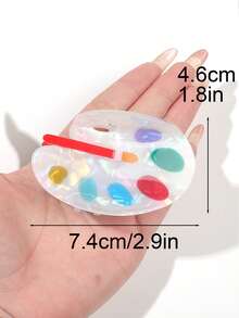 1pc Palette-Shaped Brush With Red Handle And Orange Bristles, Iridescent Transparent Acrylic Material, Colorful Holographic Sheen, Artistic Vintage Vibe, Whimsical Girlish Style, Unique Personalized, Versatile Hair Claw Clip For Volume And Flyaways Summer Vacay Hair Accessories - Multicolor - View 3