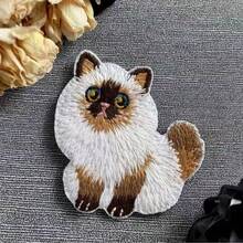 4片刺绣猫咪布贴，熨烫式布贴，适用于衣物。采用热封设计，这些布贴是提升节日和派对氛围的绝佳装饰品，也是朋友聚会的理想点缀。它们非常适合DIY装饰各种配饰和服装，可用于衣服、帽子、夹克、包包和其他服饰。 - 多色 - 查看 6