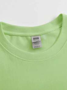 Men's Short-Sleeved Graphic T-Shirt, Urban Design, 100% Cotton, Unisex, Gift Idea For Him Or Her, Comfortable Casual Top. - 薄荷綠 - 查看 3