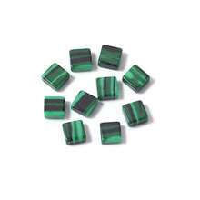 10颗/包 方形绿松石凸面宝石 4-12毫米，手工DIY戒指吊坠饰品配件，天然宝石扁平凸面半成品材料 - 孔雀石 - 查看 9