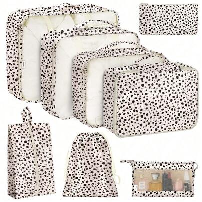 8pcs Travel Packing Cubes,Suitcase Organizer Bags,Large Capacity Zipper Storage Bags,Cosmetics Bag, Clothing Bag,Organize Your Clothing With Ease,For Men And Women,Back To School Supplies,Travel Essentials,Travel Accessories