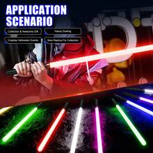 MAMXUAN 1个/2个装 RGB 儿童玩具枪，铝合金黑/银色手柄，20种 RGB 灯光模式，角色扮演道具，可充电，长度 23.4 英寸，3 种战斗模式，音效，震动反馈，适合朋友对战，圣诞节/万圣节/生日礼物/角色扮演道具 - 黑色 - 查看 10