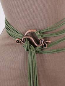 1PC Bohemian Snake Buckle Tassel Waist Belt - Perfect For Beach & Festival Outfits - A - View 13