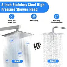 Bathroom Mixer Shower Dual Head Square Rainfall Head Handset Square Bar Set UK - Shower Head Set - View 7