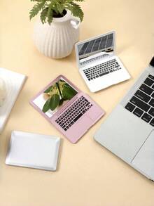 1pc Creative Mini Laptop-Style Portable Makeup Mirror, Double-Sided Folding Pocket Mirror With High-Definition Glass Lens, Portable Laptop-Shaped Makeup Mirror, Durable And Drop-Resistant Makeup Mirror, Suitable For Makeup, Touch-Ups, Dorm, Travel, Office And Home Use - Multicolor - View 8