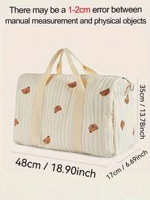 大容量尿布包，刺绣手提单肩包，个性化刺绣尿布收纳包，大容量旅行妈妈包，四口袋设计，柔软尿布收纳袋，玩具毛巾收纳袋，亲肤整洁 - 彩色 - 查看 4