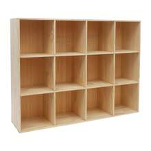 gladney Log Color 12-Compartment 3-Tier Solid Wood Bookcase 47.2x11.8x35.4in Open Shelf Storage Organizer For Living Room Office Dorm With Anti-Collision Corners And 100kg Load Capacity - Brown - View 6