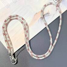 1pc Colorful Triangle Pattern Rhinestone Phone Lanyard, Detachable Design, Can Be Worn As Necklace, Wristlet, Crossbody, Multi-Functional Chain, Sparkling Rhinestone Decoration, Sturdy Cord For Bag/Phone - Multicolor - View 9