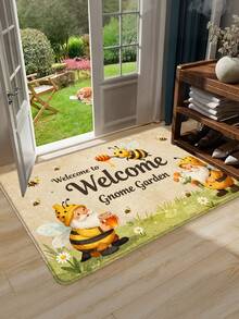 1 Peça Capacho de Porta Bege Claro com Desenho de Abelha Elfo, Tapete de Banheiro Absorvente e de Secagem Rápida em Estilo Pastoral Moderno, Tapete para Sala de Estar, Quarto, Entrada, Tapete de Piso, Tapete para os Pés, Tapete para Porta da Frente, Capacho Externo, Capacho Interno, Tapete Lavável, Adequado para Sala de Estar, Quarto, Cozinha, Banheiro, Vários Cenários, Entrada e Presente de Festa e Feriado, Tapete Capacho, Tapete de Cozinha, Tapete de Área, Tapete Pequeno, Tapete de Piso, Tapete de Banho, Tapete Decorativo, Decoração de Casa, Tapete de Banheiro - Abelha Anã - Visão 2
