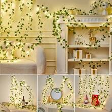 1pc Vine String Lights, Faux Ivy Leaf Shaped String Lights, 8 Lighting Modes, Suitable For Bedroom, Wall, Garden, Wedding, Spring Decor, Railing, Mother's Day, Home Decor, Balcony And Green Theme Decoration - Pothos - View 10