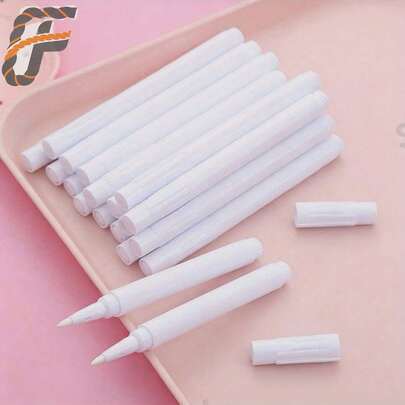 8 أقلام طباشير سائلة بيضاء - خالية من الغبار، قابلة للمسح، تصميم رأس متوسط، مناسبة للفصول الدراسية والمعلمين والسبورات البيضاء - أقلام السبورة، لوازم مدرسية، رأس القلم، لوازم مدرسية ذات مظهر أنيق، عودة إلى المدرسة