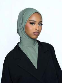 1顶时尚休闲优雅速戴头巾帽，经典简约时尚，采用柔软亲肤透气的针织面料，长帽檐两用头巾帽，适合日常生活、节日、聚会、祈祷等场合。 - 彩色 - 查看 4