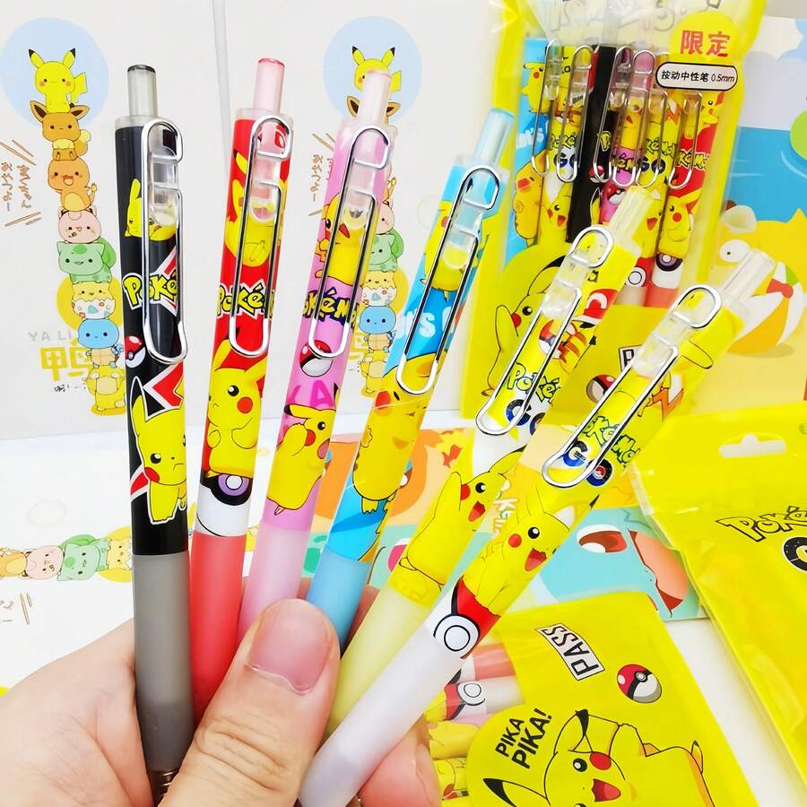 6支/12支装 - 卡通主题黑色圆珠笔/走珠笔/按动式圆珠笔，学校和办公文具，学校/办公用品，书写文具，也适合作为生日礼物、返校礼物、派对礼品、节日礼物、毕业礼物 [款式随机发送] - 套裝 - 查看 1