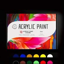 Acrylic Paint Set 12/18/24 Colors - Vibrant,  & Fade-Resistant - For Adults & Artists - Rich Pigments For Canvas, Wood Crafts & More - 1.69 Fl Oz Bottles - 12 Colors - View 13