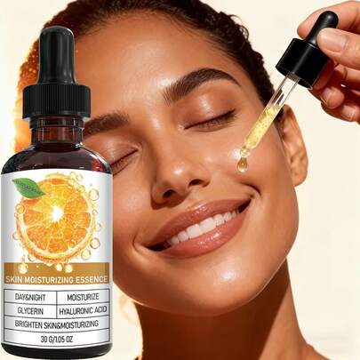 维生素C精华液，亮白精华——深层滋养，令肌肤倍感柔嫩光滑，水润保湿，即刻提拉紧致，有效补水，不含酒精，温和不刺激，日夜修护，男女通用，日常护肤，面部护理，也可用于腋下、手肘、颈部、膝盖、比基尼线等部位，美白保湿，先进配方