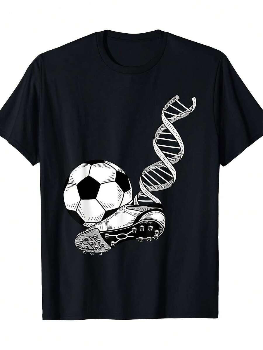 2026 Unisex New Popular Casual T-Shirt USA 2026 World Cup T-Shirt - Star Spangled Soccer Design - American Host Fan Tee Fun Printed Round Neck Short Sleeved T-Shirt Suitable For: Sports Events/Holiday Parties/Outings/Sports And Other Holiday Gifts - 黑色9 - 查看 1