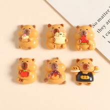 8pcs Cute Hamster Fridge Magnets, Cartoon Resin Refrigerator Magnets, Decorative Stickers, Personalized Fridge Magnets, Suitable For Kitchen, Office, Whiteboard, Storage Cabinet, Dishwasher, Kitchen Decor, Home Decor, Holiday Gift - Multicolor - View 3