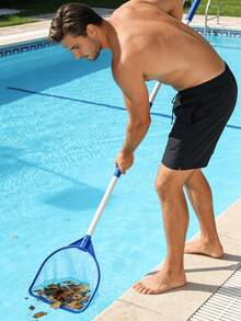 1pc Swimming Pool Leaf Skimmer With Handle, Detachable And Telescopic, Suitable For Cleaning Swimming Pools, Spas, Fish Ponds, Beaches, Scooping Net, Flat Net, Debris Removal - Cleaning Nets - View 5